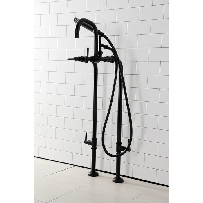 Kingston Sona CCK8400DL - Concord Freestanding Tub Faucet with Supply Line and Stop Valve, Matte Black