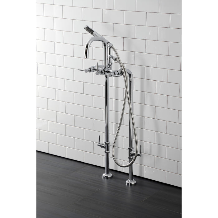 Kingston Sona CCK8401DL - Concord Freestanding Tub Faucet with Supply Line and Stop Valve, Polished Chrome