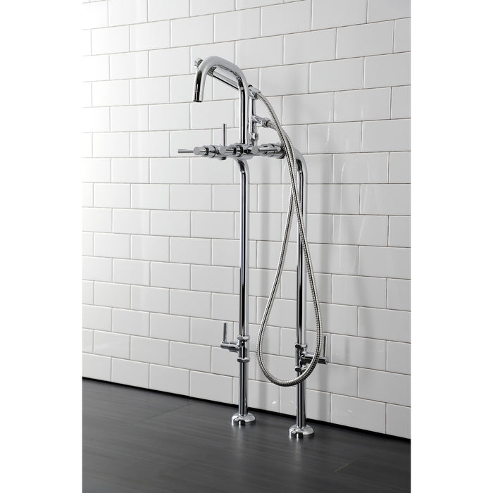Kingston Sona CCK8401DL - Concord Freestanding Tub Faucet with Supply Line and Stop Valve, Polished Chrome