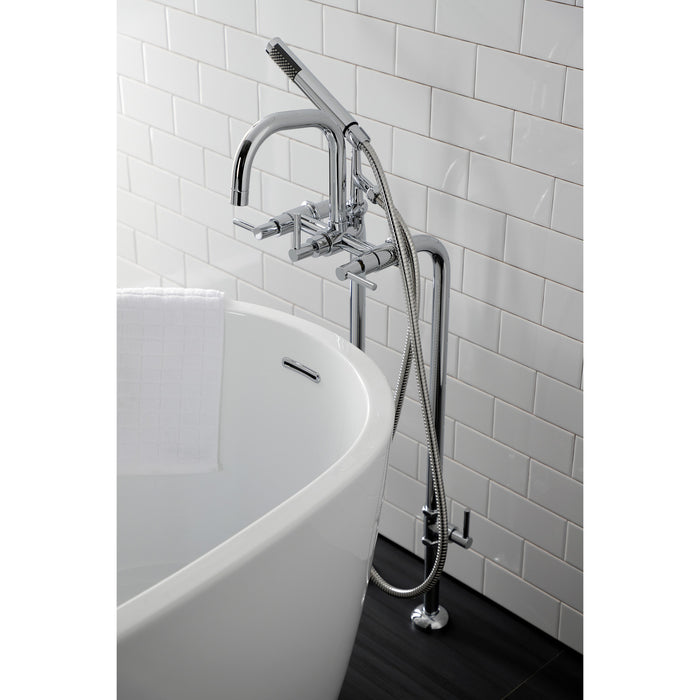 Kingston Sona CCK8401DL - Concord Freestanding Tub Faucet with Supply Line and Stop Valve, Polished Chrome