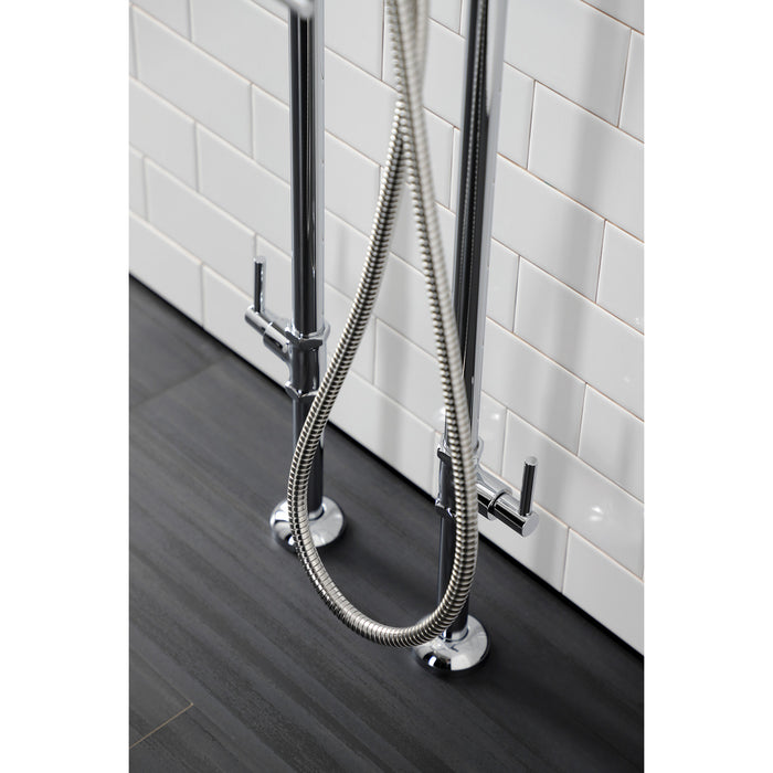 Kingston Sona CCK8401DL - Concord Freestanding Tub Faucet with Supply Line and Stop Valve, Polished Chrome