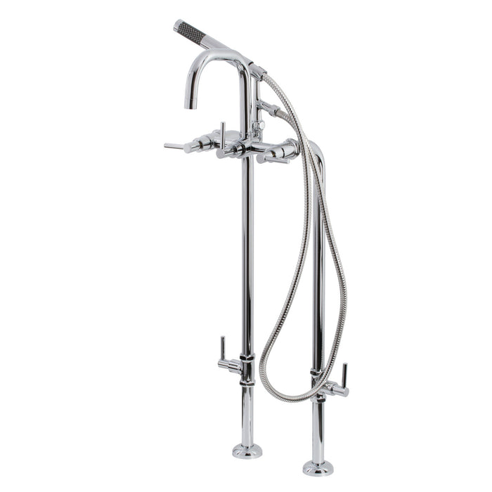 Kingston Sona CCK8401DL - Concord Freestanding Tub Faucet with Supply Line and Stop Valve, Polished Chrome