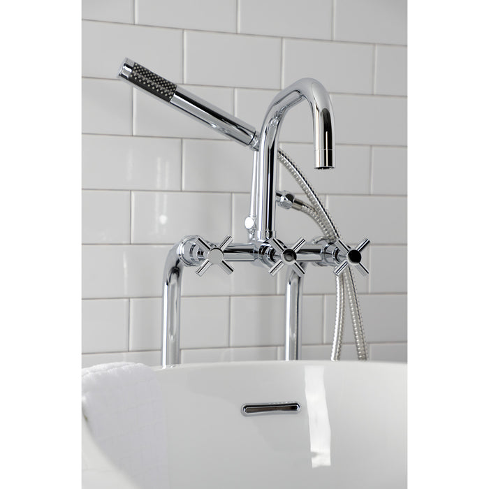 Kingston Sona CCK8401DX - Concord Freestanding Tub Faucet with Supply Line and Stop Valve, Polished Chrome