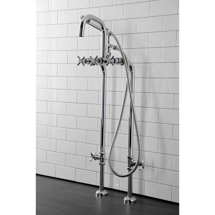 Kingston Sona CCK8401DX - Concord Freestanding Tub Faucet with Supply Line and Stop Valve, Polished Chrome