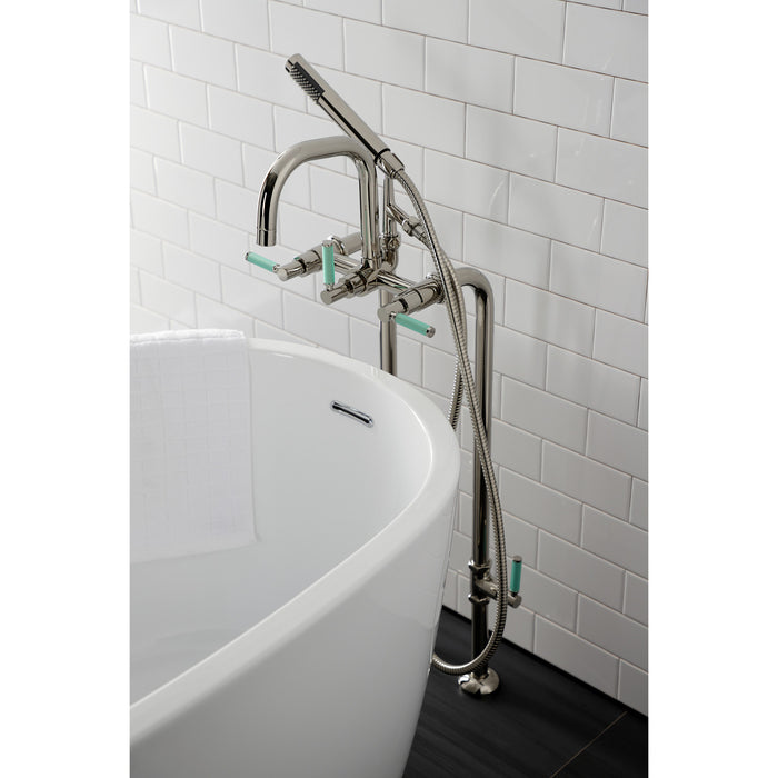 Concord CCK8406DKL Freestanding Tub Faucet with Supply Line and Stop Valve, Polished Nickel