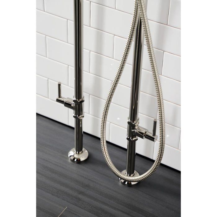 Kingston Sona CCK8406DL - Concord Freestanding Tub Faucet with Supply Line and Stop Valve, Polished Nickel