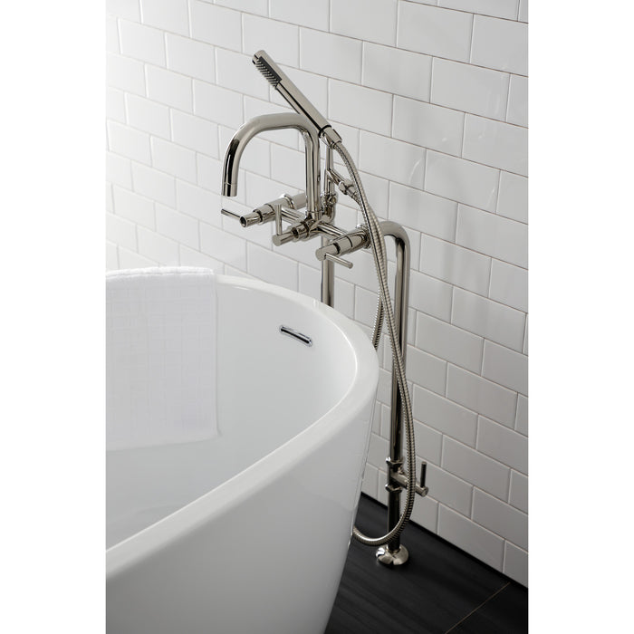 Kingston Sona CCK8406DL - Concord Freestanding Tub Faucet with Supply Line and Stop Valve, Polished Nickel