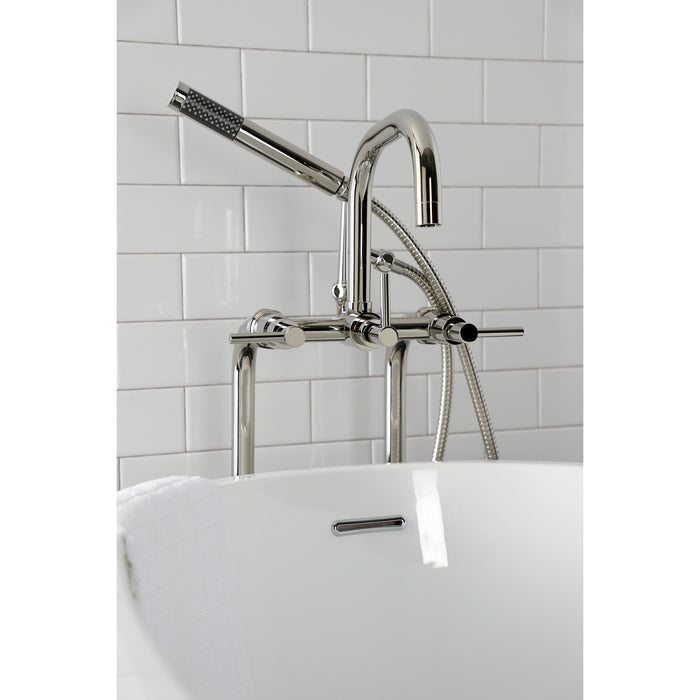 Kingston Sona CCK8406DL - Concord Freestanding Tub Faucet with Supply Line and Stop Valve, Polished Nickel