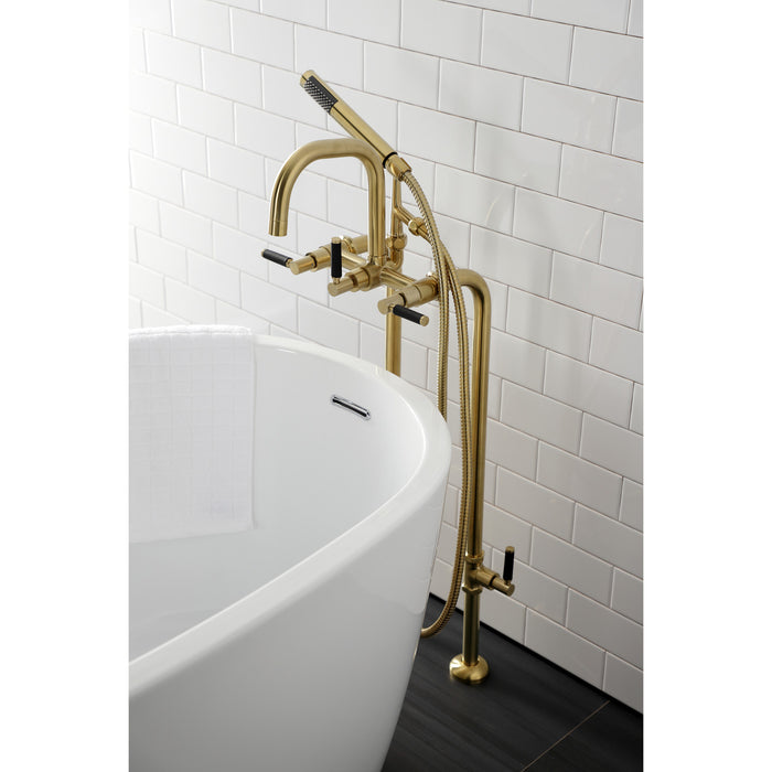 Concord CCK8407DKL Freestanding Tub Faucet with Supply Line and Stop Valve, Brushed Brass