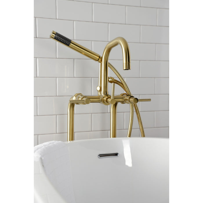 Concord CCK8407DL Freestanding Tub Faucet with Supply Line and Stop Valve, Brushed Brass