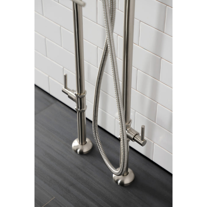 Kingston Sona CCK8408DL - Concord Freestanding Tub Faucet with Supply Line and Stop Valve, Brushed Nickel