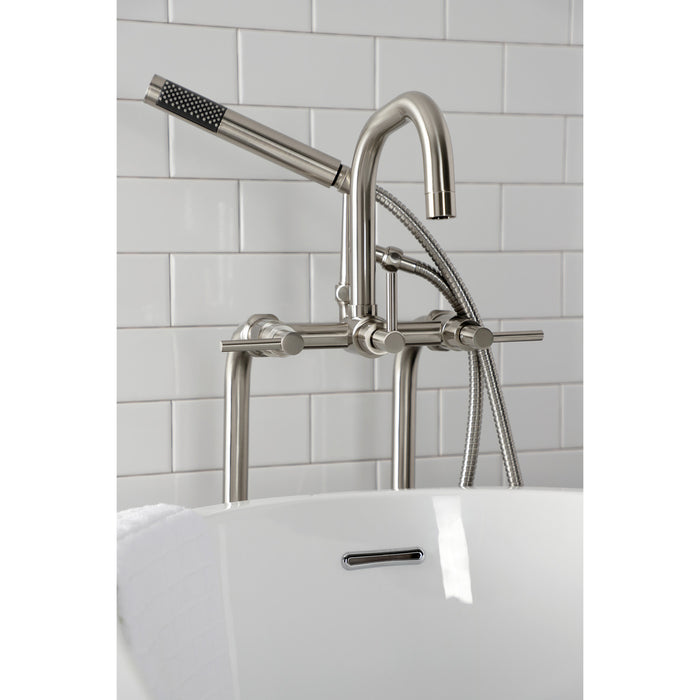 Kingston Sona CCK8408DL - Concord Freestanding Tub Faucet with Supply Line and Stop Valve, Brushed Nickel