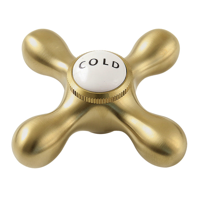 Kingston Vintage CCMX7C Brass Cross Handle (Cold Side), Brushed Brass