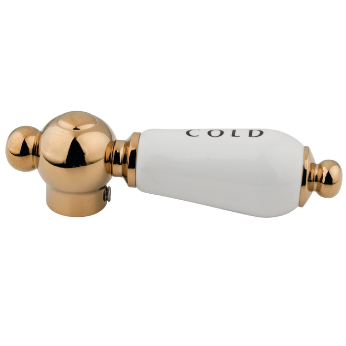 Kingston CCPL2CSC Porcelain Lever Handle (Cold Side), Polished Brass