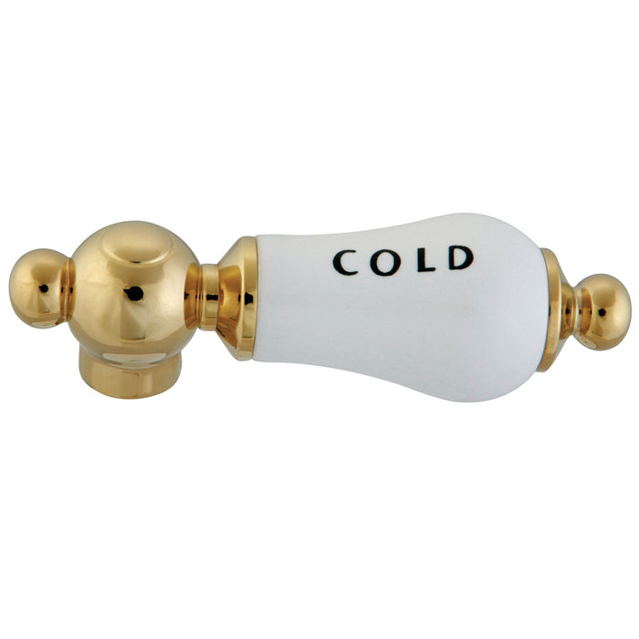 Vintage CCPL2C Porcelain Lever Handle (Cold Side), Polished Brass