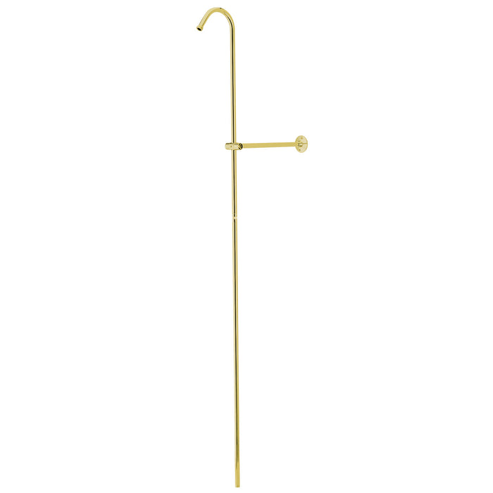 Vintage CCR602 Shower Riser and Wall Support, Polished Brass