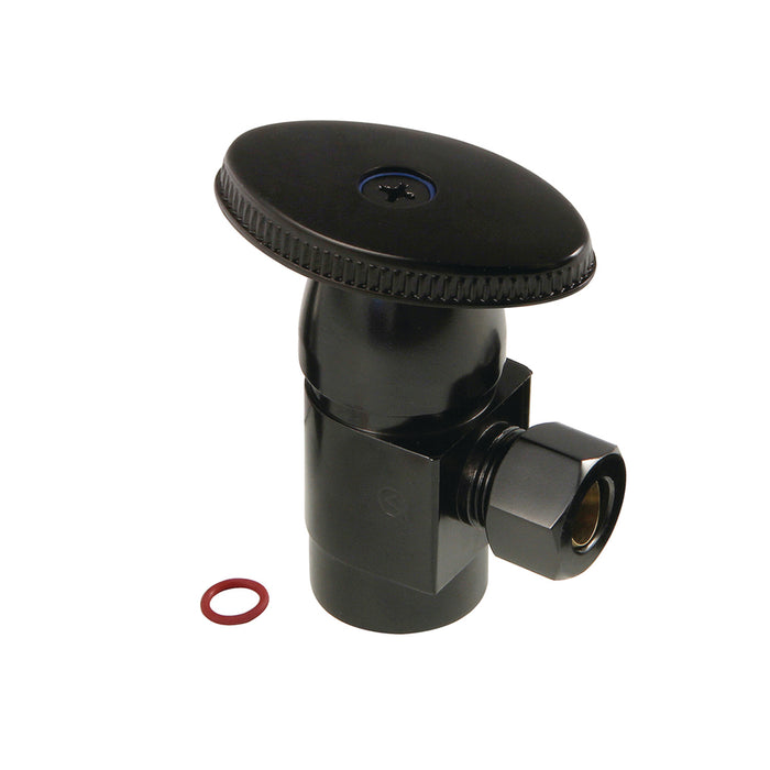 Kingston Americana CD43300VA 1/2-Inch FIP x 3/8-Inch O.D. Anti-Seize Deluxe Quarter-Turn Ceramic Hardisc Cartridge Angle Stop, Matte Black