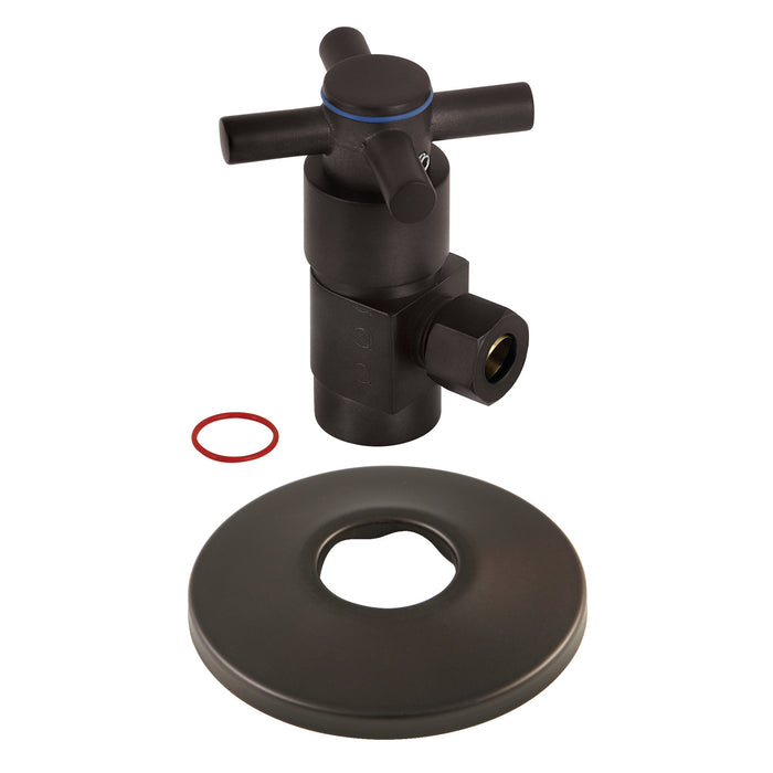 CD43305DXK 1/2-Inch FIP x 3/8-Inch OD Comp Anti-Seize Deluxe Quarter-Turn Ceramic Hardisc Cartridge Angle Stop with Flange, Oil Rubbed Bronze