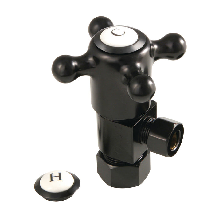 Kingston Heirloom CD53300BX - Heritage 5/8-Inch O.D. Comp x 3/8-Inch O.D. Comp Anti-Seize Deluxe Quarter-Turn Ceramic Hardisc Cartridge Angle Stop, Matte Black