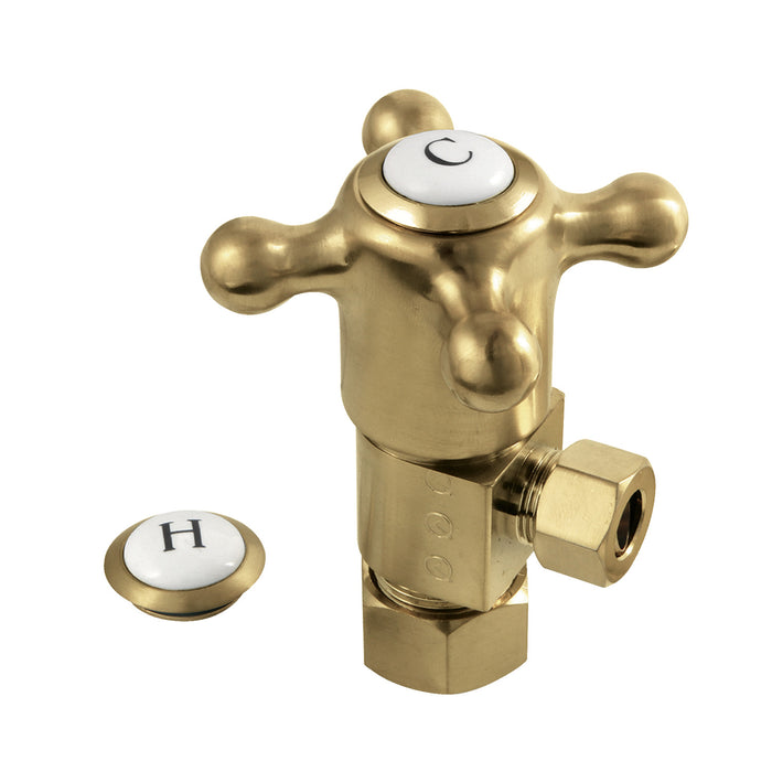 Kingston Heirloom CD53307BX - Heritage 5/8-Inch O.D. Comp x 3/8-Inch O.D. Comp Anti-Seize Deluxe Quarter-Turn Ceramic Hardisc Cartridge Angle Stop, Brushed Brass