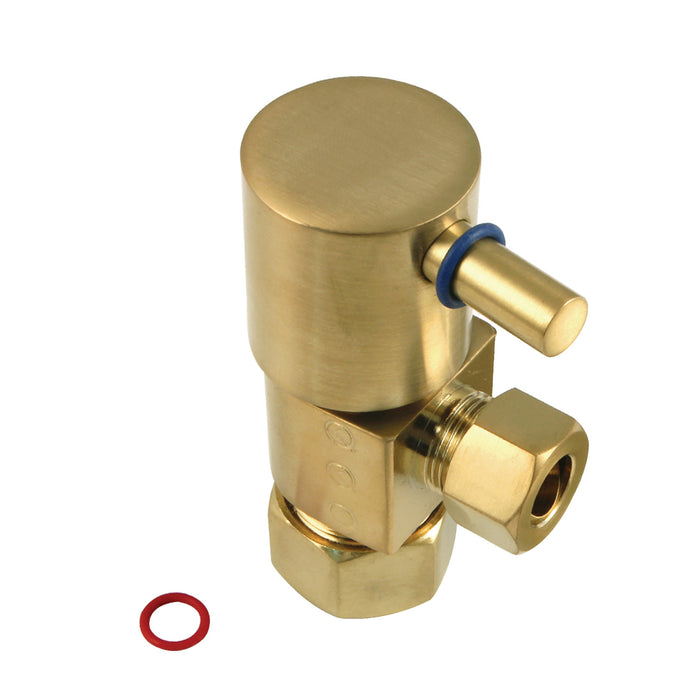 Concord CD53307DL 5/8-Inch OD Comp x 3/8-Inch OD Comp Anti-Seize Deluxe Quarter-Turn Ceramic Hardisc Cartridge Angle Stop, Brushed Brass