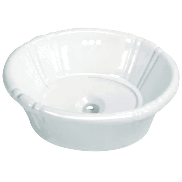 Vintage EV18157 Ceramic Oval Single Bowl Drop-In Sink, White