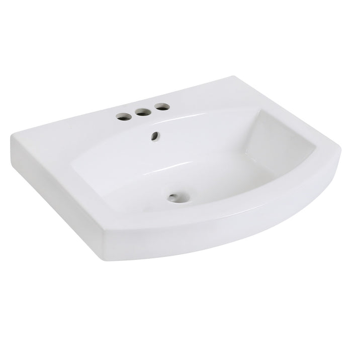 Inflection EV2418W34 24-Inch Ceramic Bathroom Sink (4-Inch, 3-Hole), White