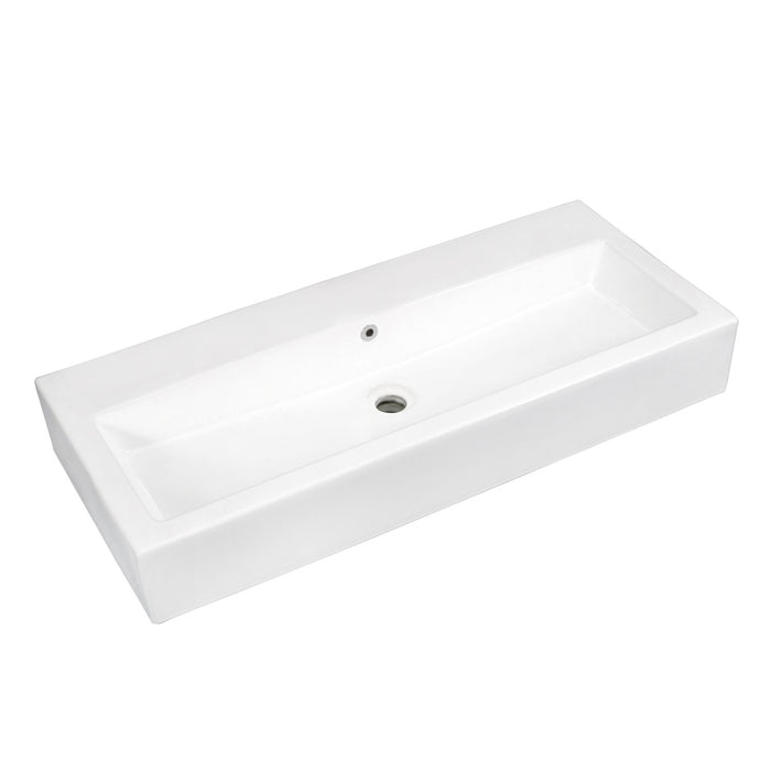 Anne EV3917H0 39-Inch Porcelain Rectangular Vessel Sink, White