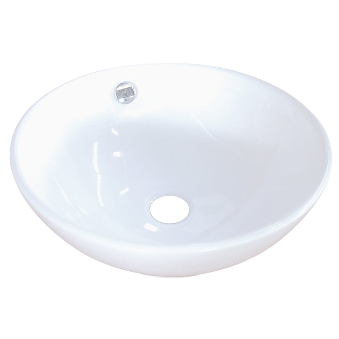 Perfection EV4129 Ceramic Round Vessel Sink, White