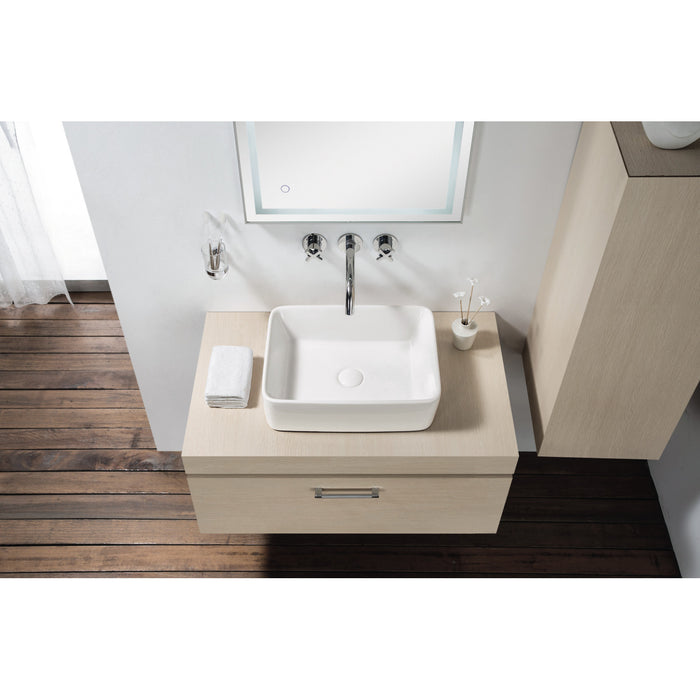 French Petite EV5102 Ceramic Rectangular Vessel Sink, White