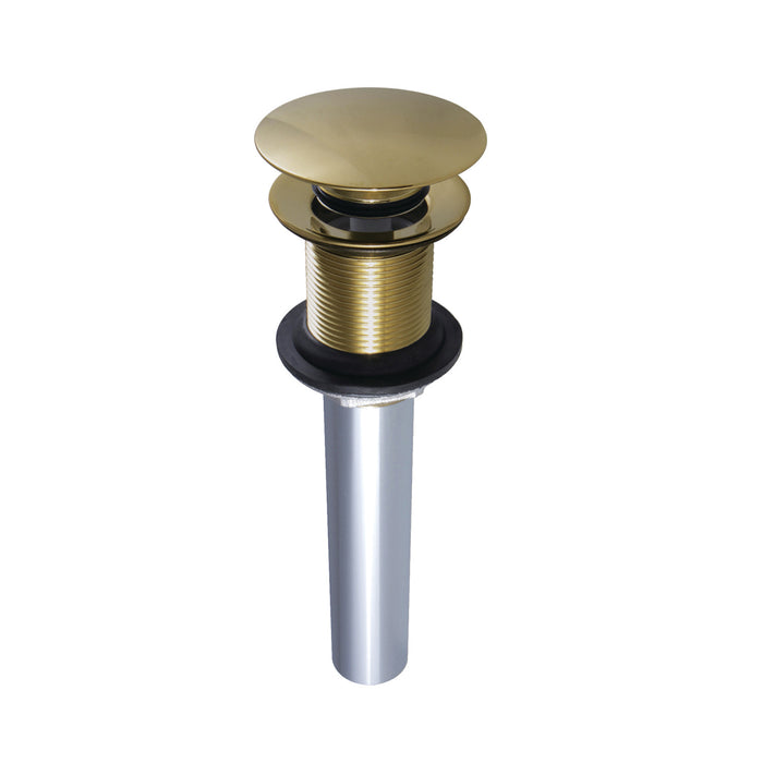 Trimscape EV7002 Brass Push Pop-Up Bathroom Sink Drain without Overflow, 22 Gauge, Polished Brass