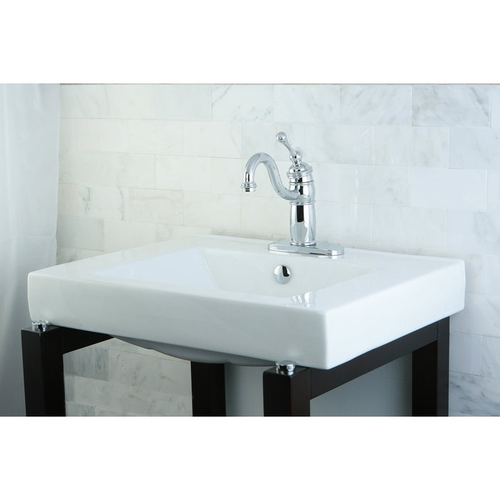 Mission EV9620 Ceramic Semi-Recessed Bathroom Sink, White