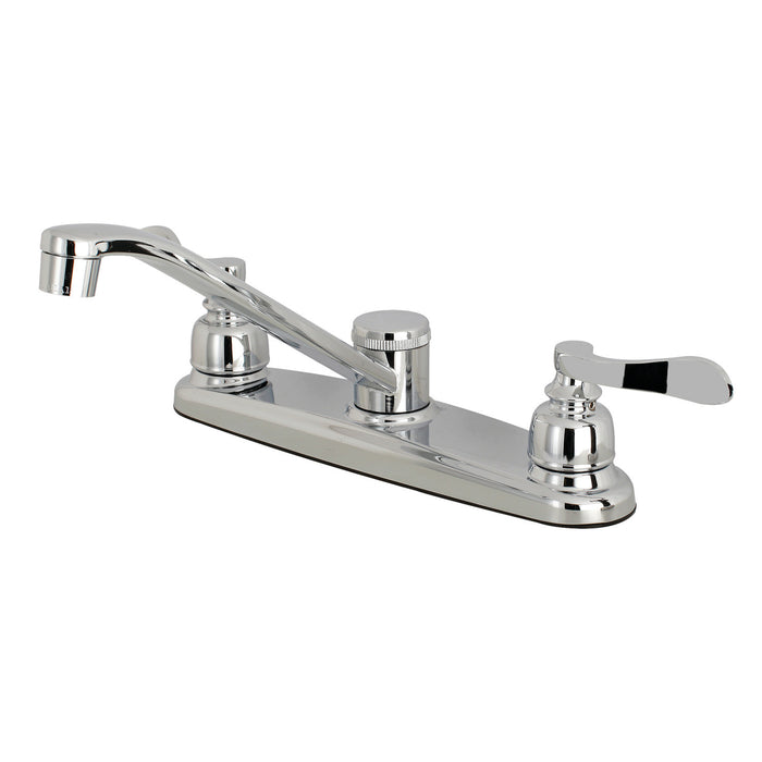 NuWave French FB111NFL Two-Handle 2-Hole Deck Mount 8" Centerset Kitchen Faucet, Polished Chrome