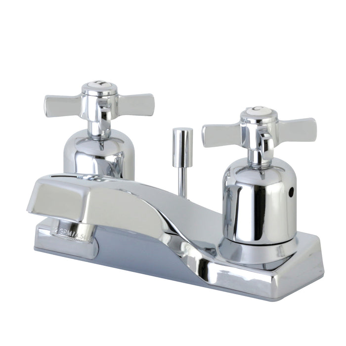 Millennium FB201ZX Two-Handle 3-Hole Deck Mount 4" Centerset Bathroom Faucet with Plastic Pop-Up, Polished Chrome