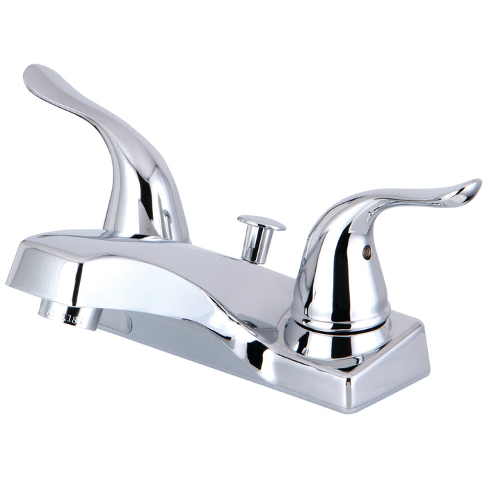 Yosemite FB2201YL Two-Handle 3-Hole Deck Mount 4" Centerset Bathroom Faucet with Plastic Pop-Up, Polished Chrome