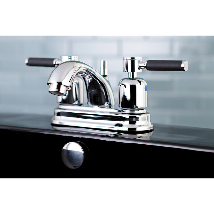 Kaiser FB2601DKL Two-Handle 3-Hole Deck Mount 4" Centerset Bathroom Faucet with Plastic Pop-Up, Polished Chrome