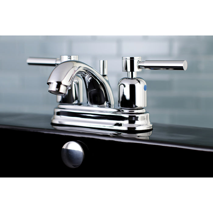 Concord FB2601DL Two-Handle 3-Hole Deck Mount 4" Centerset Bathroom Faucet with Plastic Pop-Up, Polished Chrome