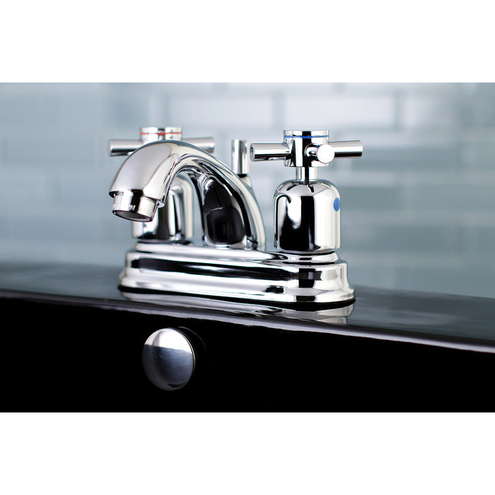 Kingston Tulare FB2601DX - Concord Double-Handle 3-Hole Deck Mount 4-Inch Centerset Bathroom Faucet with Pop-Up Drain, Polished Chrome