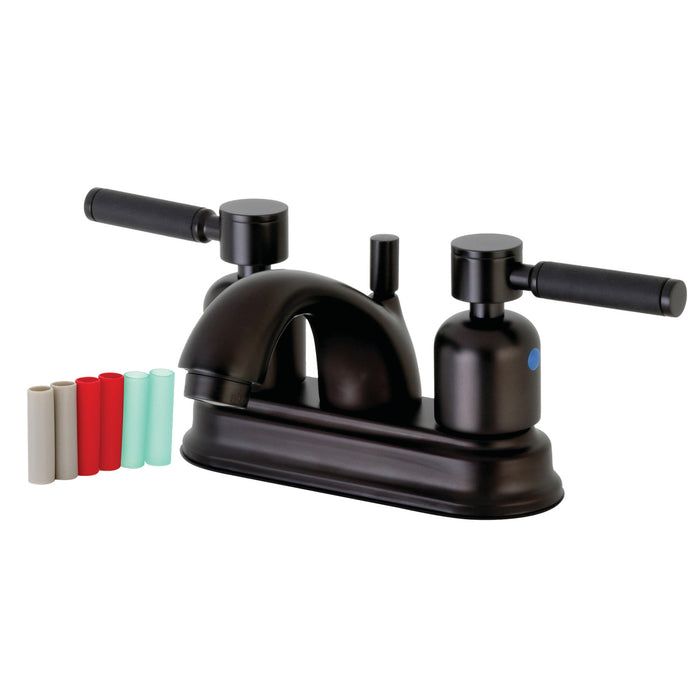 Kaiser FB2605DKL Two-Handle 3-Hole Deck Mount 4" Centerset Bathroom Faucet with Plastic Pop-Up, Oil Rubbed Bronze