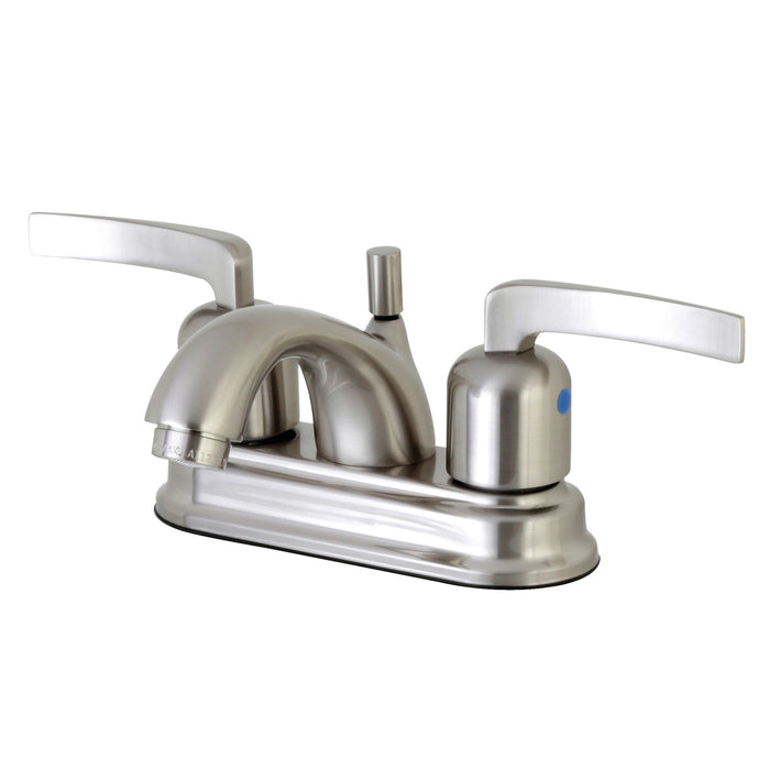 Centurion FB2608EFL Two-Handle 3-Hole Deck Mount 4" Centerset Bathroom Faucet with Plastic Pop-Up, Brushed Nickel