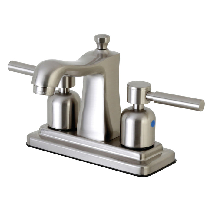 Concord FB4648DL Two-Handle 3-Hole Deck Mount 4" Centerset Bathroom Faucet with Plastic Pop-Up, Brushed Nickel