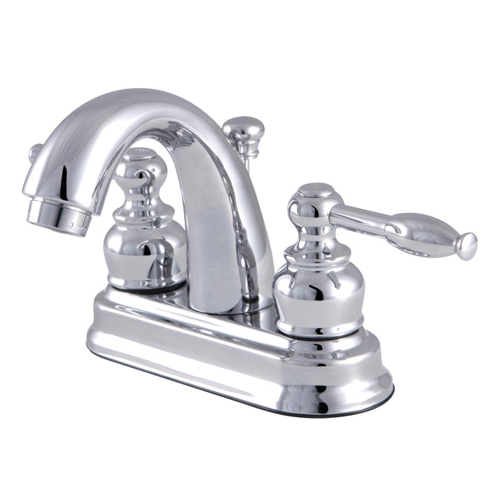 Knight FB5611KL Two-Handle 3-Hole Deck Mount 4" Centerset Bathroom Faucet with Plastic Pop-Up, Polished Chrome