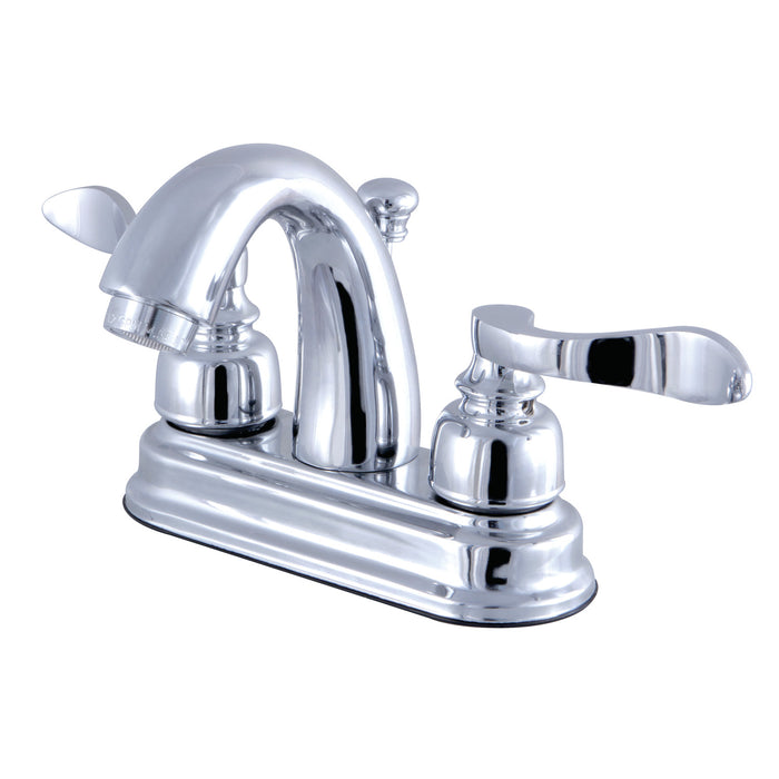NuWave French FB5611NFL Two-Handle 3-Hole Deck Mount 4" Centerset Bathroom Faucet with Plastic Pop-Up, Polished Chrome