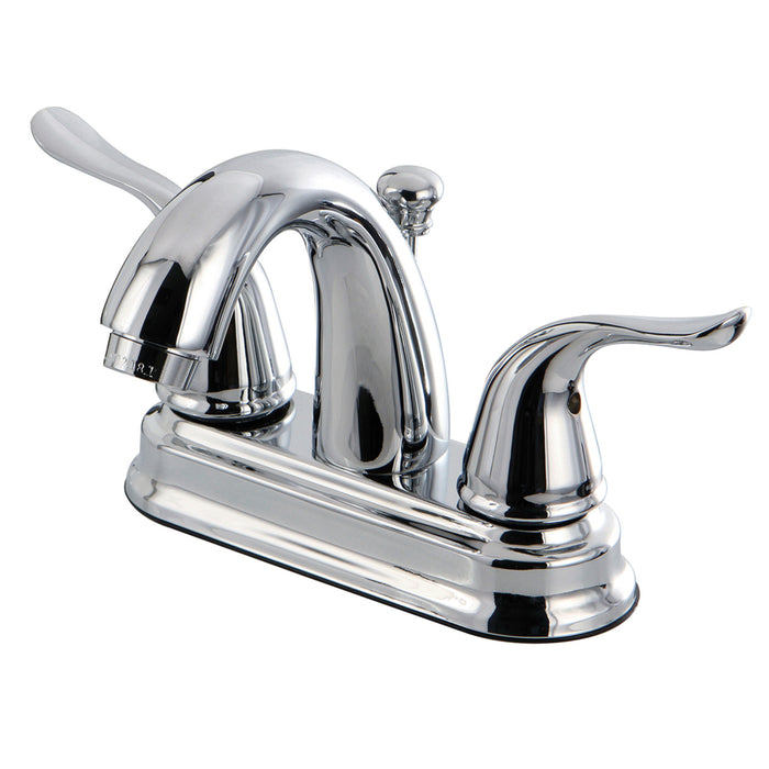 Yosemite FB5611YL Two-Handle 3-Hole Deck Mount 4" Centerset Bathroom Faucet with Plastic Pop-Up, Polished Chrome