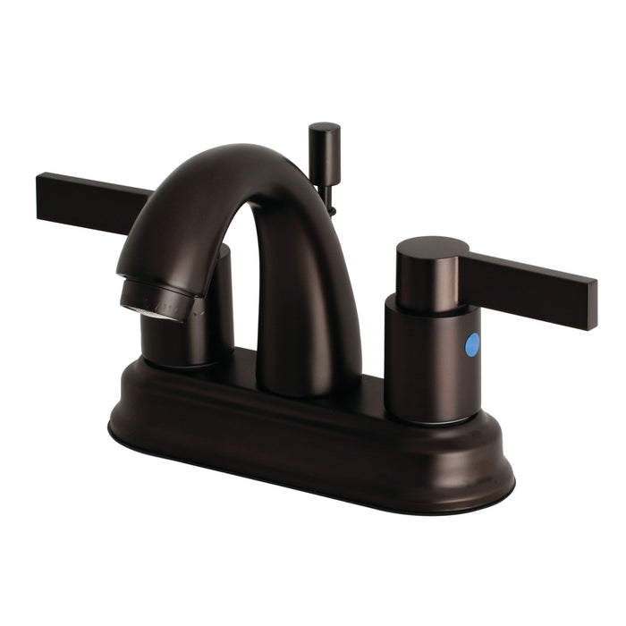 NuvoFusion FB5615NDL Two-Handle 3-Hole Deck Mount 4" Centerset Bathroom Faucet with Plastic Pop-Up, Oil Rubbed Bronze