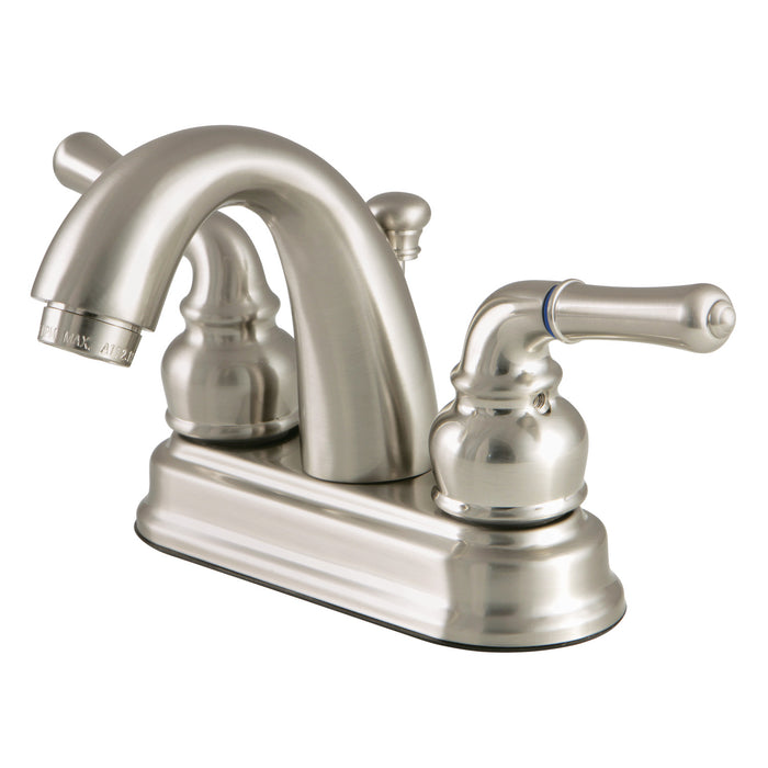 Naples FB5618NML Two-Handle 3-Hole Deck Mount 4" Centerset Bathroom Faucet with Plastic Pop-Up, Brushed Nickel