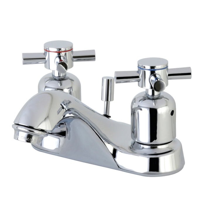 Concord FB5621DX Two-Handle 3-Hole Deck Mount 4" Centerset Bathroom Faucet with Plastic Pop-Up, Polished Chrome