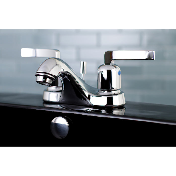 Centurion FB5621EFL Two-Handle 3-Hole Deck Mount 4" Centerset Bathroom Faucet with Plastic Pop-Up, Polished Chrome