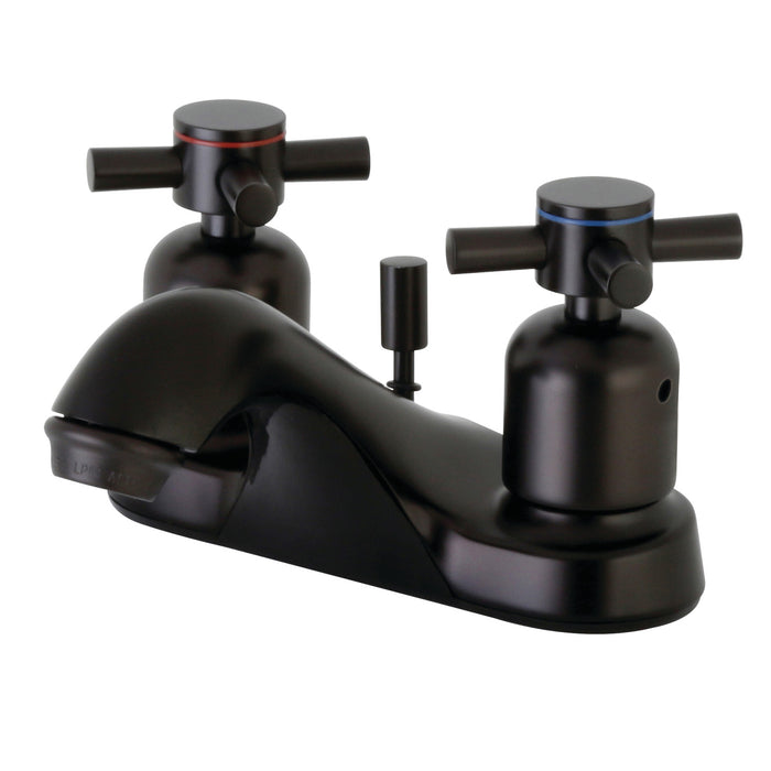 Concord FB5625DX Two-Handle 3-Hole Deck Mount 4" Centerset Bathroom Faucet with Plastic Pop-Up, Oil Rubbed Bronze