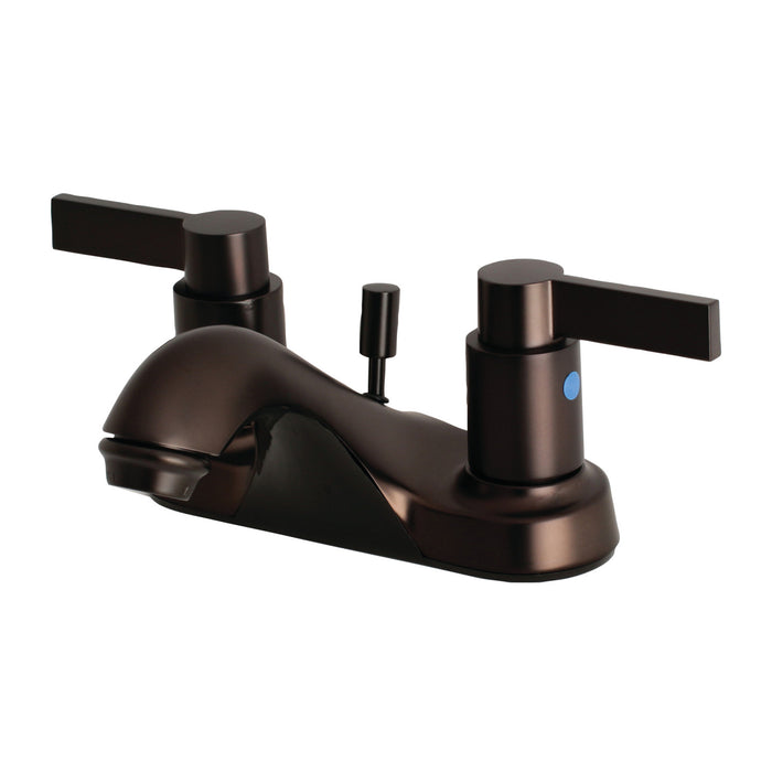 NuvoFusion FB5625NDL Two-Handle 3-Hole Deck Mount 4" Centerset Bathroom Faucet with Plastic Pop-Up, Oil Rubbed Bronze